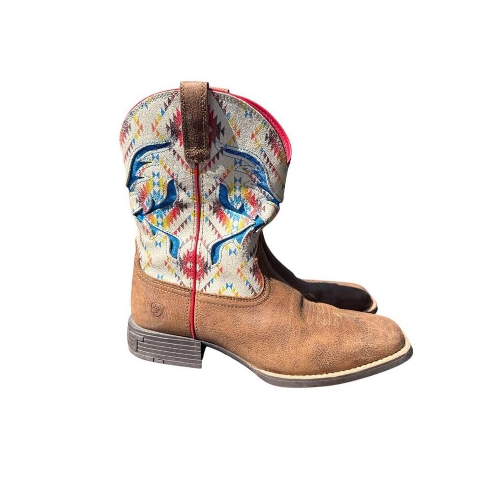 Ariat San Angelo Ventek Square Toe Cowboy Boot Youth Boy Girl Size 6 - Picture 1 of 6